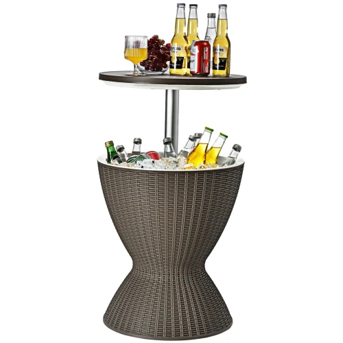 COSTWAY Cool Bar 3w1 30L – Stolik Ogrodowy z Chłodziarką na Napoje, Barek i Pojemnik na Lód.webp