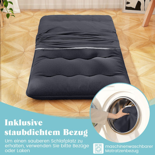 Materac Japoński Futon 90x200 cm – Składany Materac Podłogowy z Pokrowcem i Torbą Czarny.jpeg