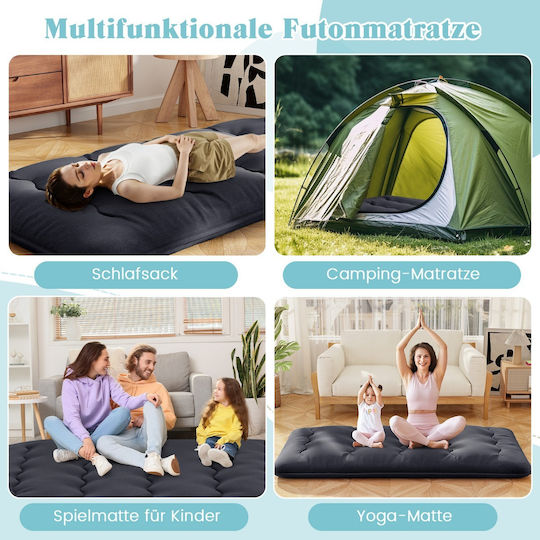 Materac Japoński Futon 90x200 cm – Składany Materac Podłogowy z Pokrowcem i Torbą Czarny.jpeg