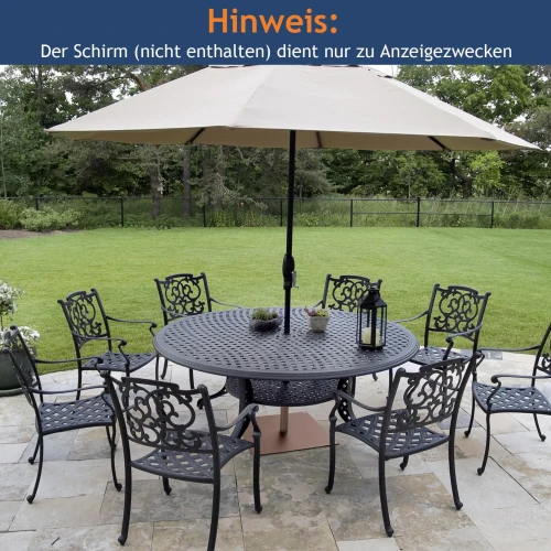 Podstawa do Parasola 15 kg – Metalowy Stojak na Parasol Ogrodowy 40/50 mm, Kwadratowa Podstawa Brązowa.webp