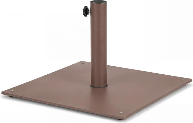 Podstawa do Parasola 15 kg – Metalowy Stojak na Parasol Ogrodowy 40/50 mm, Kwadratowa Podstawa Brązowa.webp
