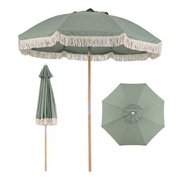Parasol ogrodowy drewniany 170 cm zielony COSTWAY.jpeg