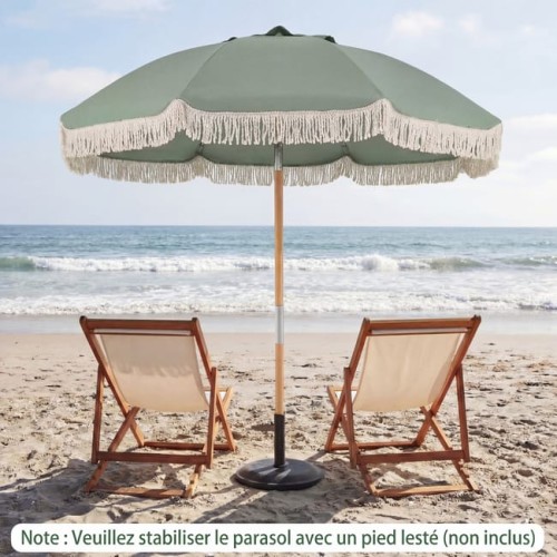Parasol ogrodowy drewniany 170 cm zielony COSTWAY.jpeg