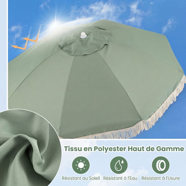 Parasol ogrodowy drewniany 170 cm zielony COSTWAY.jpeg