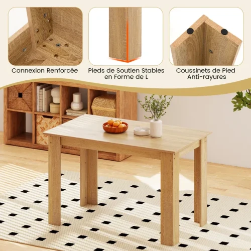 Stół jadalniany COSTWAY 120 x 70 cm – prostokątny stół do kuchni i jadalni dla 4–6 osób, dąb sonoma.webp