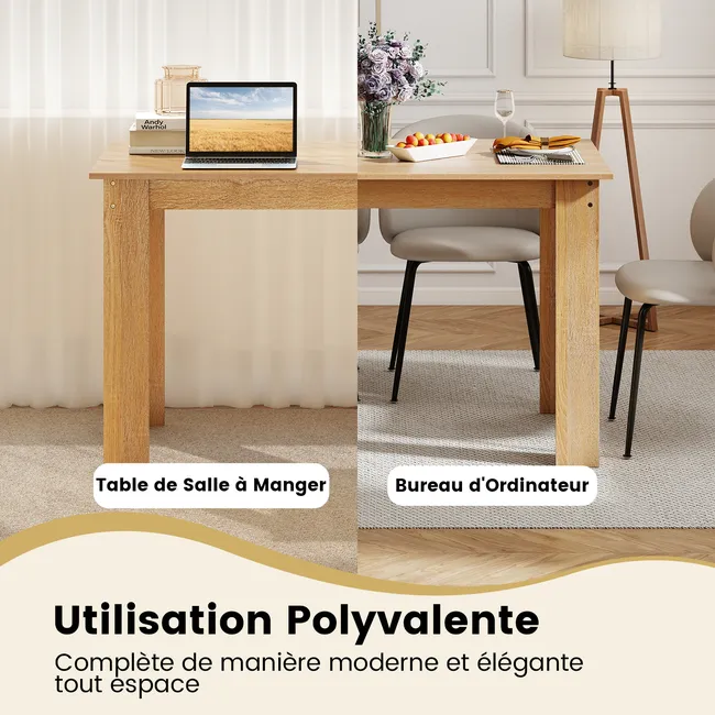 Stół jadalniany COSTWAY 120 x 70 cm – prostokątny stół do kuchni i jadalni dla 4–6 osób, dąb sonoma.webp