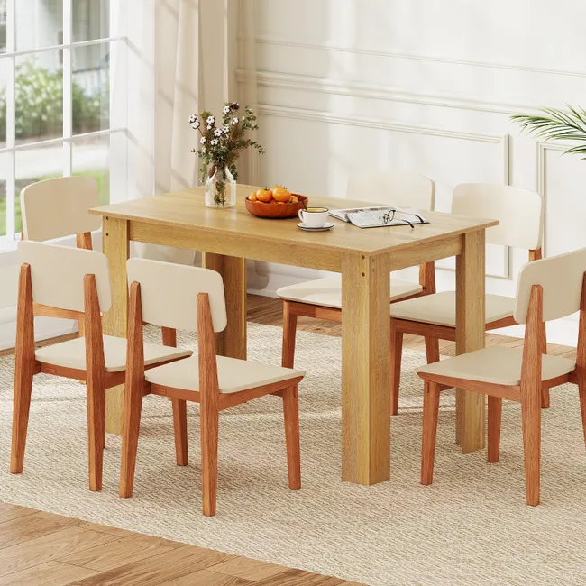 Stół jadalniany COSTWAY 120 x 70 cm – prostokątny stół do kuchni i jadalni dla 4–6 osób, dąb sonoma.webp