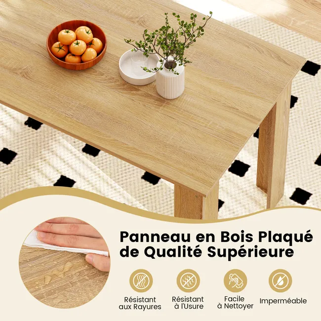 Stół jadalniany COSTWAY 120 x 70 cm – prostokątny stół do kuchni i jadalni dla 4–6 osób, dąb sonoma.webp