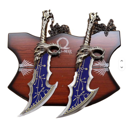 Ostrza Chaosu Kratos God of War 54 cm zestaw 2 replik z tablicą ścienną.png