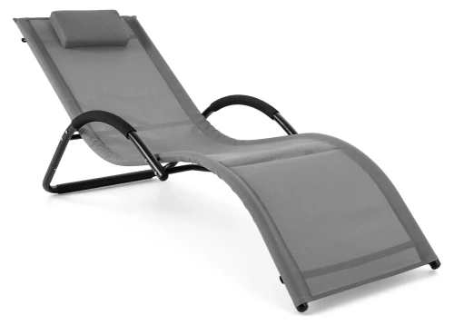 COSTWAY Leżak ogrodowy ergonomiczny 160 kg z poduszką zagłówkiem do ogrodu i na taras.webp