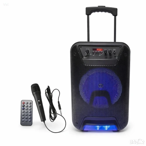Przenośny Głośnik Karaoke 8" Bluetooth LED Pilot Mikrofon FM USB.webp