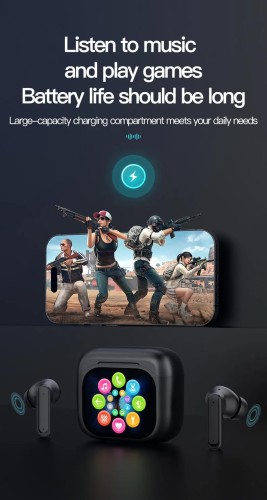 BY-16 Słuchawki Bezprzewodowe TWS ANC ENC Bluetooth 5.4 Etui z Ekranem Dotykowym LCD.jpg